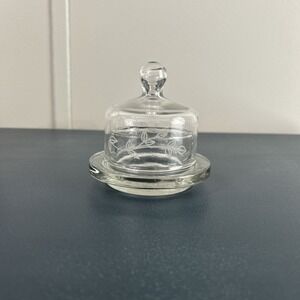 Princess House Heritage Baby Cakes Small Vtg Crystal Covered Butter/Votive Dish